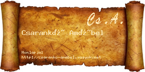 Csarankó Amábel névjegykártya